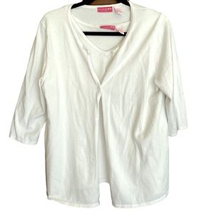 Liz Lange maternity cardigan and sleeveless shell set- Large